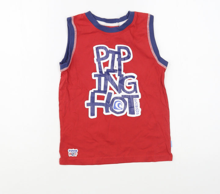 Piping Hot Boys Red Camel Pullover Tank Size 6 Years Crew Neck Pullover