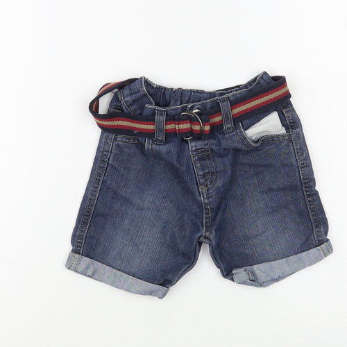 Matalan Boys Blue  Cotton Chino Shorts Size 2-3 Years  Regular Buckle