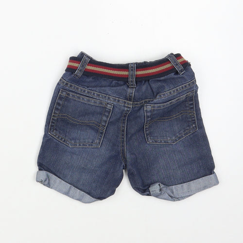 Matalan Boys Blue  Cotton Chino Shorts Size 2-3 Years  Regular Buckle