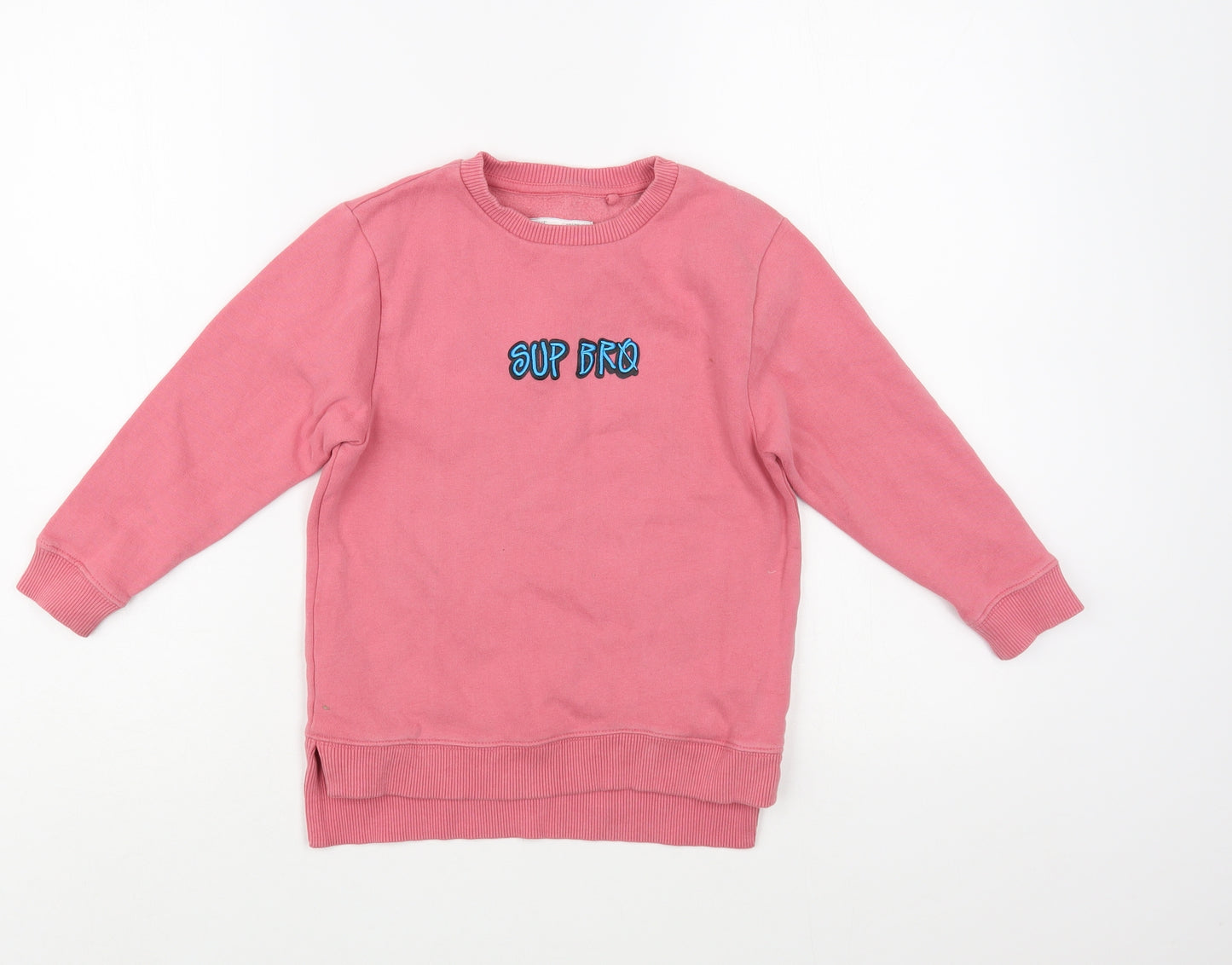 NEXT Girls Pink  Cotton Pullover Sweatshirt Size 5 Years  Pullover - Sup Bro