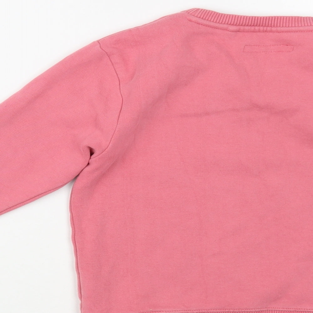 NEXT Girls Pink  Cotton Pullover Sweatshirt Size 5 Years  Pullover - Sup Bro
