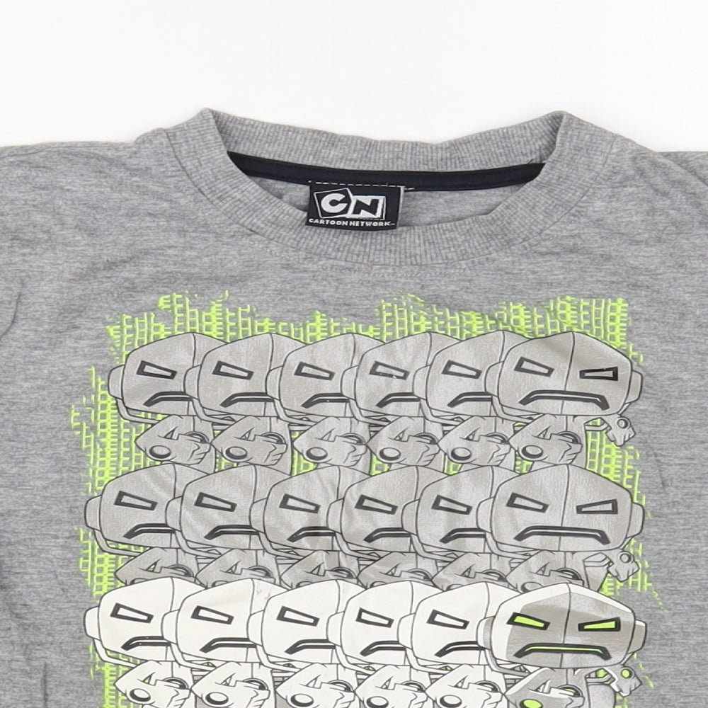 Duck&Dodge Boys Grey  Cotton Pullover T-Shirt Size 6 Years Crew Neck Pullover - Ben 10