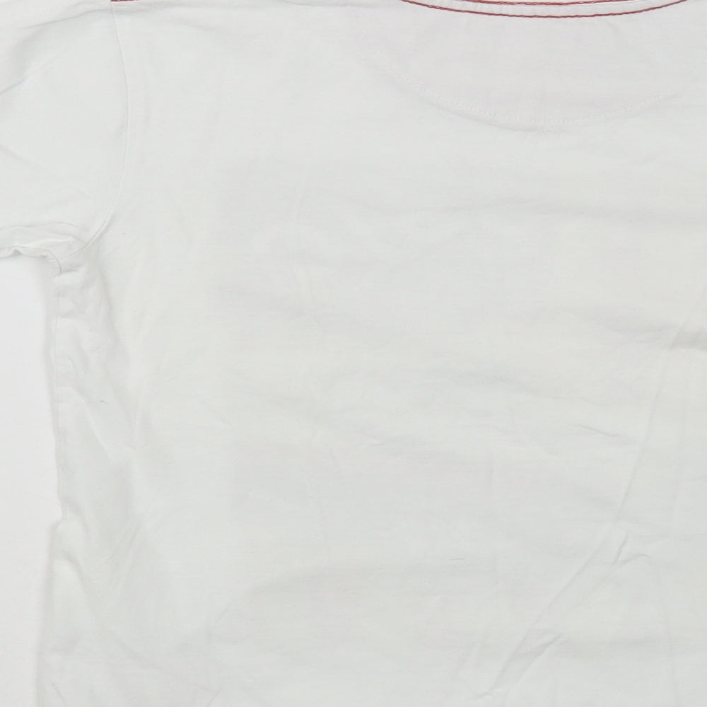 Brave Soul Boys White  Cotton Pullover Polo Size 7-8 Years Crew Neck Pullover - Car