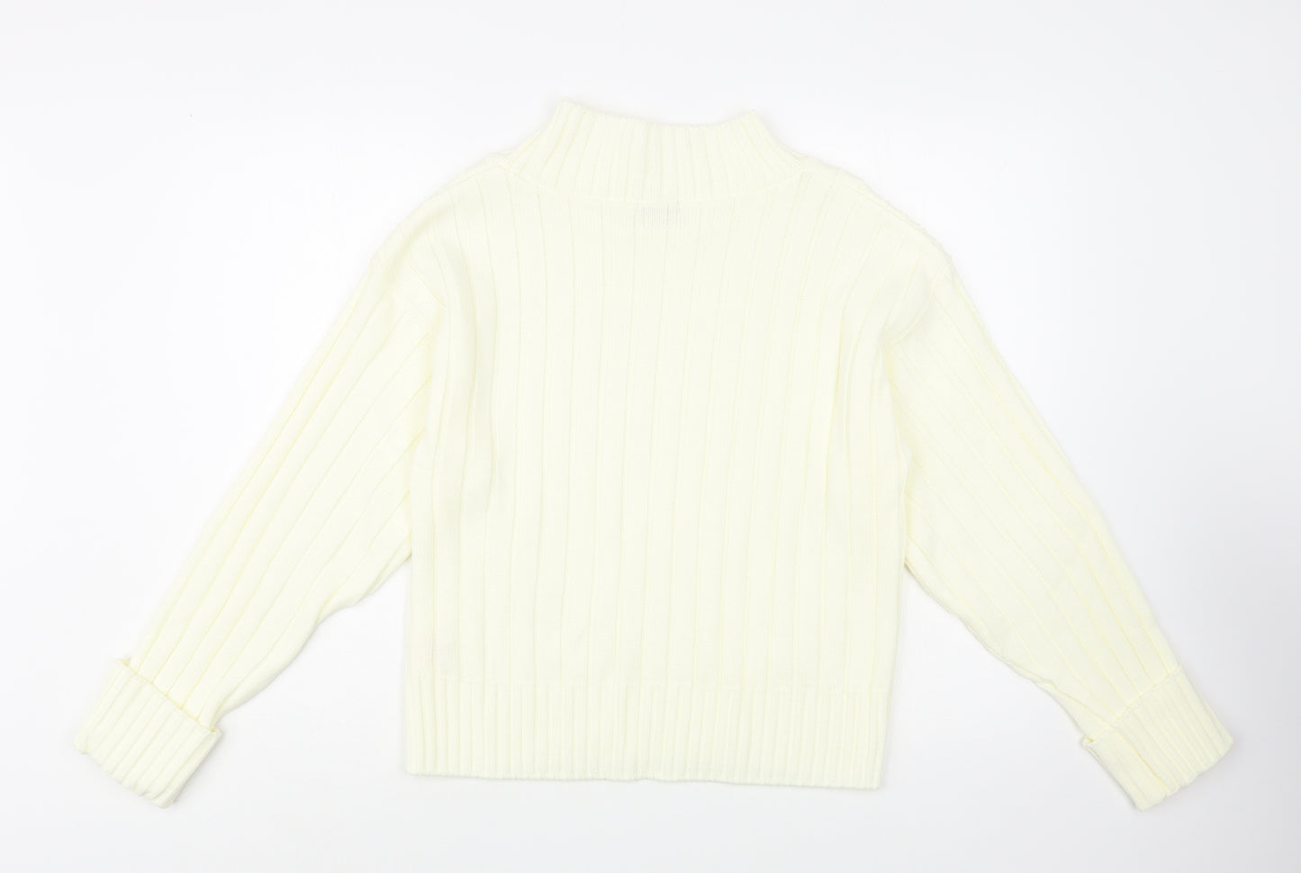 Chemistry Womens Ivory Mock Neck  Acrylic Pullover Jumper Size M
