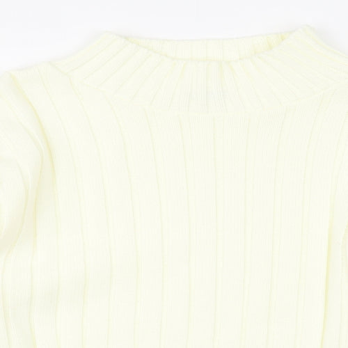 Chemistry Womens Ivory Mock Neck  Acrylic Pullover Jumper Size M