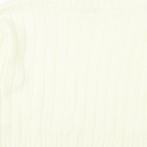 Chemistry Womens Ivory Mock Neck  Acrylic Pullover Jumper Size M