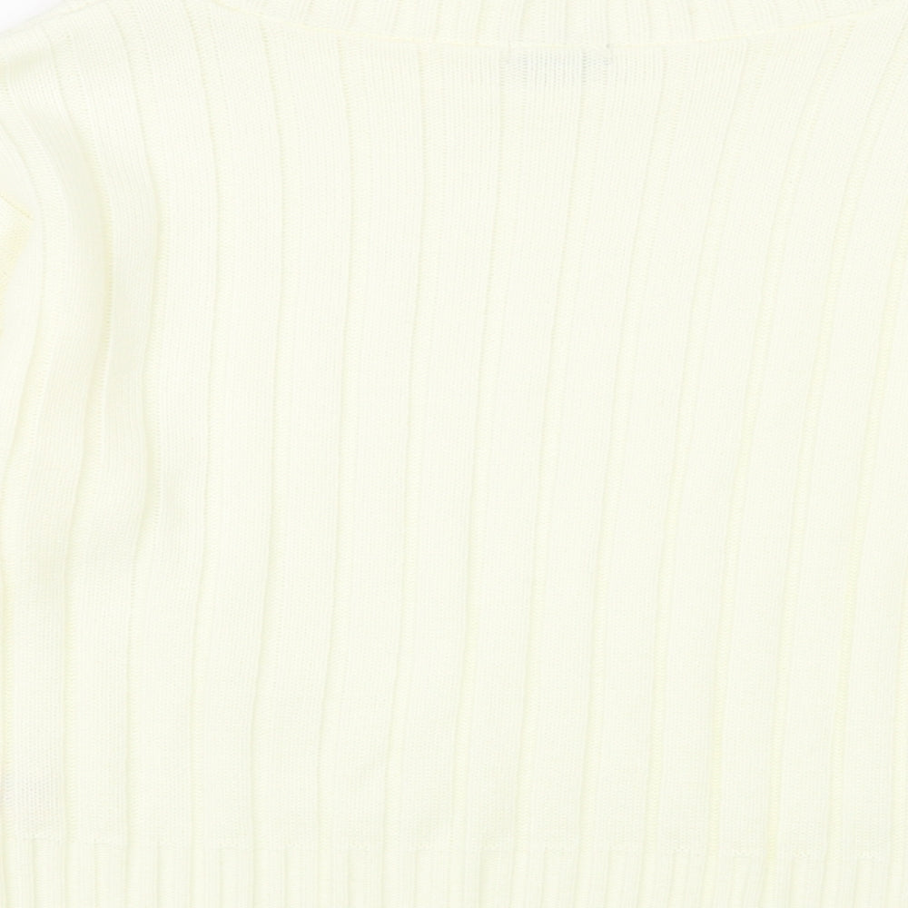 Chemistry Womens Ivory Mock Neck  Acrylic Pullover Jumper Size M