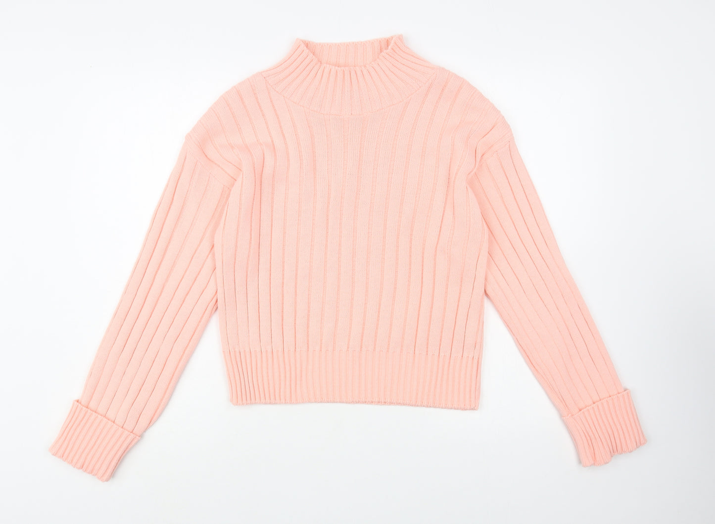 Chemistry Womens Pink Mock Neck  Acrylic Pullover Jumper Size M