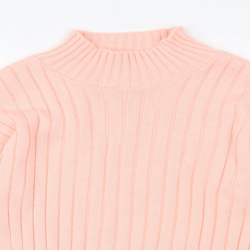 Chemistry Womens Pink Mock Neck  Acrylic Pullover Jumper Size M