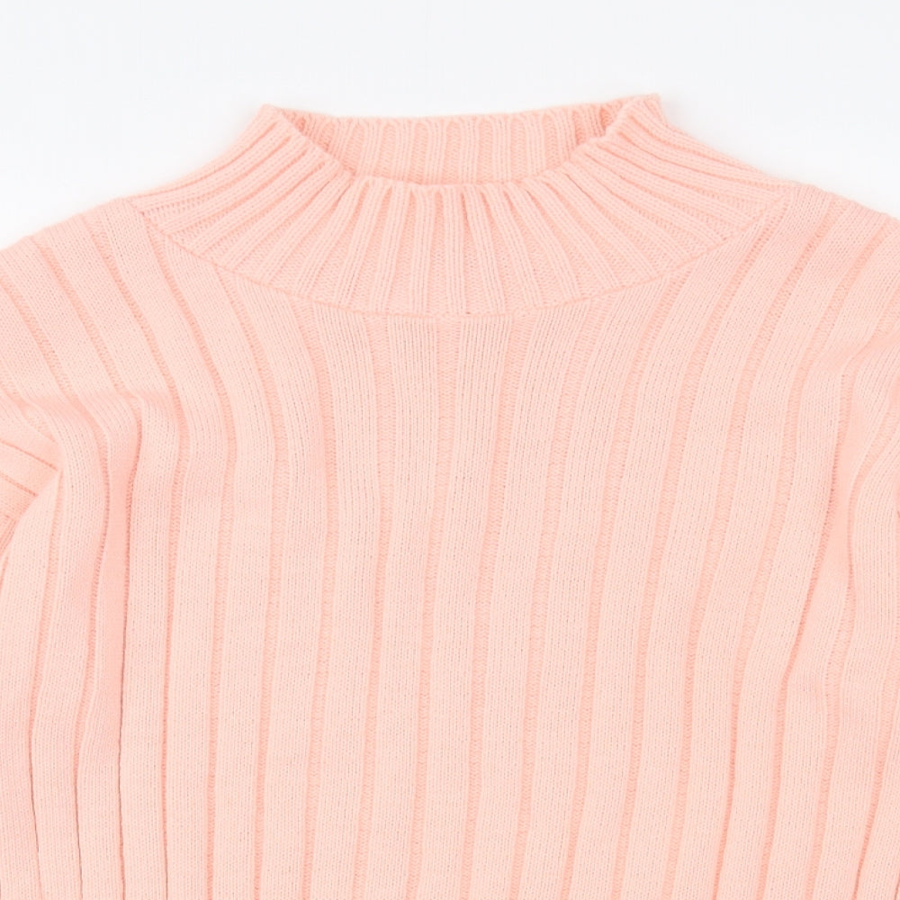 Chemistry Womens Pink Mock Neck  Acrylic Pullover Jumper Size M