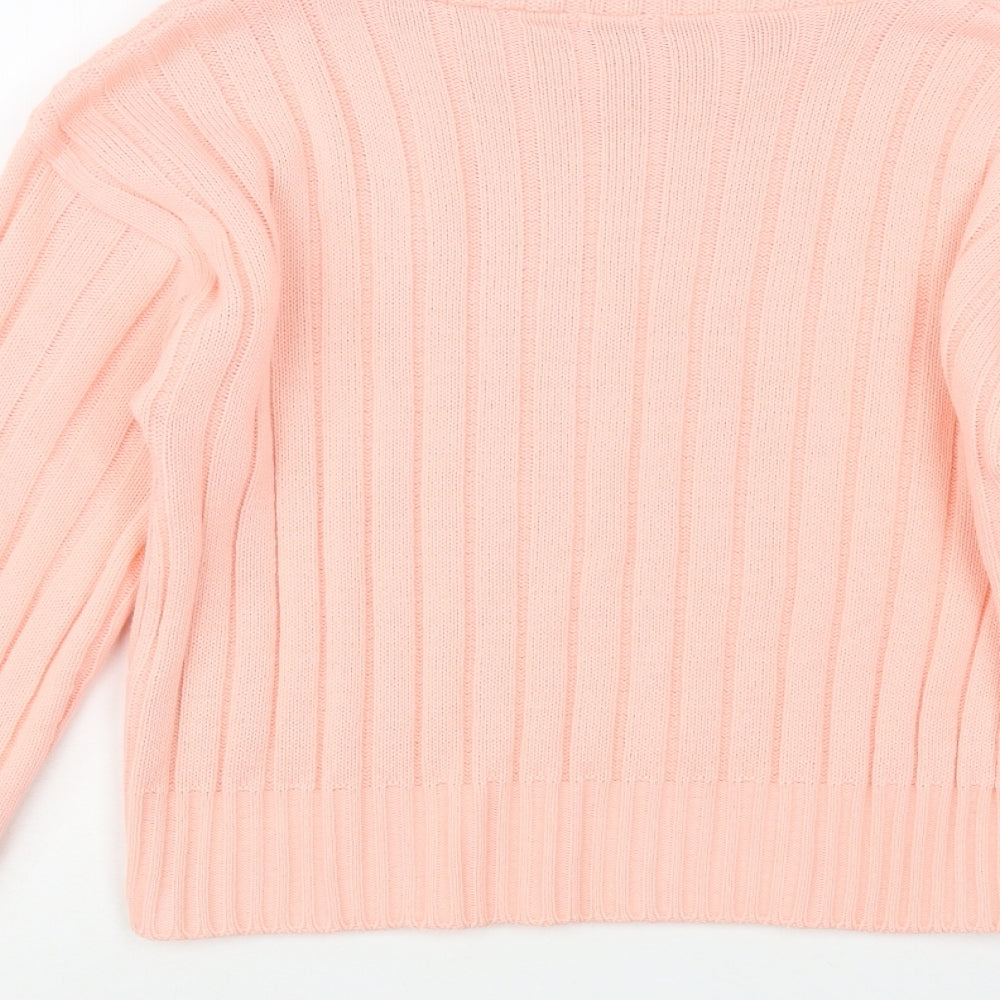 Chemistry Womens Pink Mock Neck  Acrylic Pullover Jumper Size M