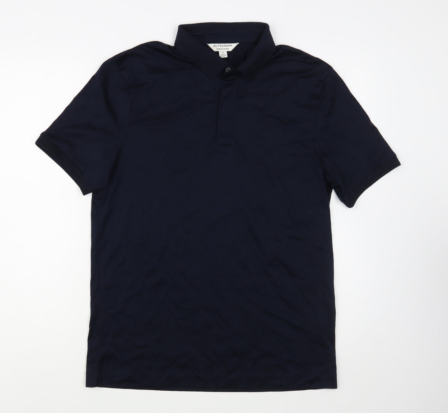 Autograph Mens Blue  Cotton  Polo Size M Collared Pullover