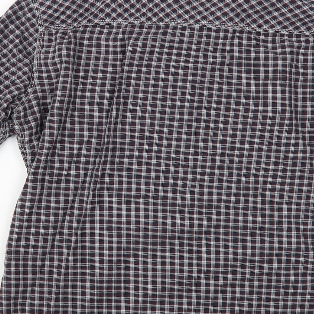 NEXT Mens Blue Plaid Cotton  Button-Up Size S Collared Button