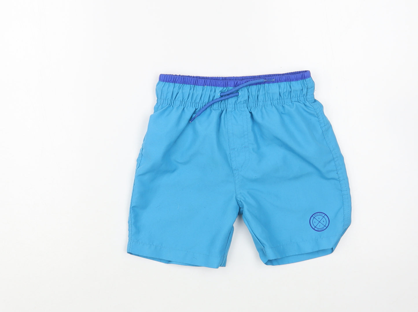 Primark Boys Blue  Polyester Bermuda Shorts Size 5-6 Years  Regular Drawstring