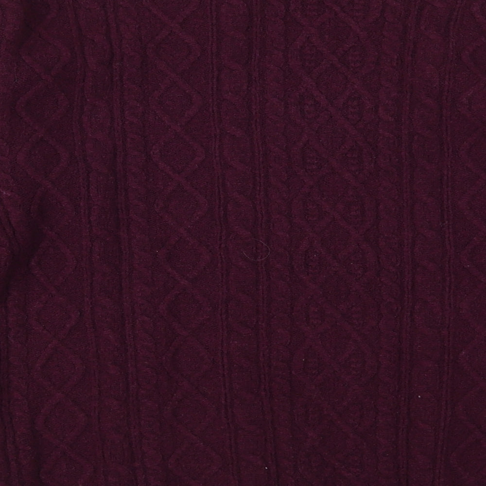 Emreco Womens Purple Boat Neck  Polyester Pullover Jumper Size 16