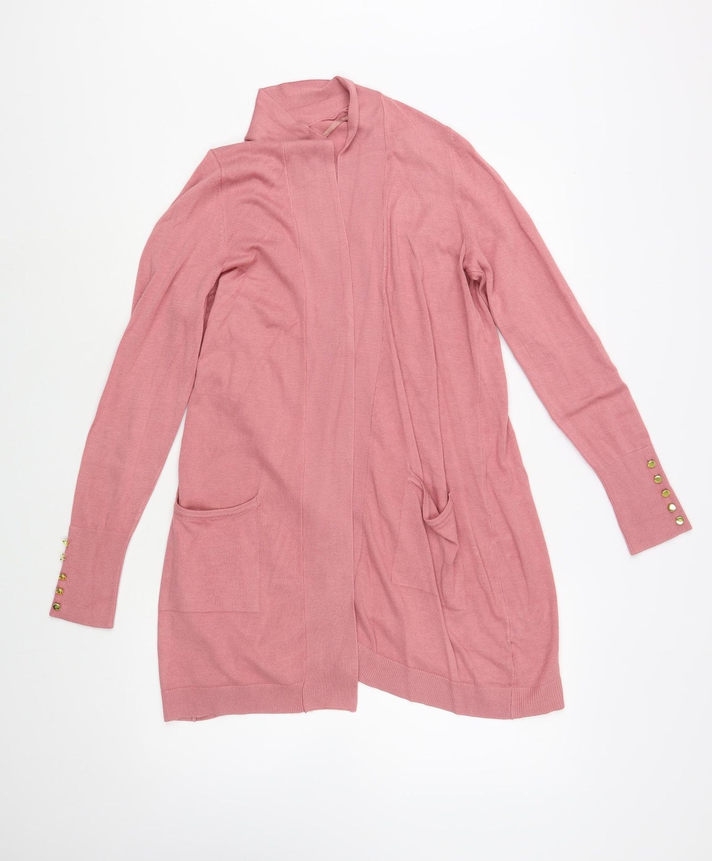 Primark Womens Pink V-Neck  Viscose Cardigan Jumper Size M