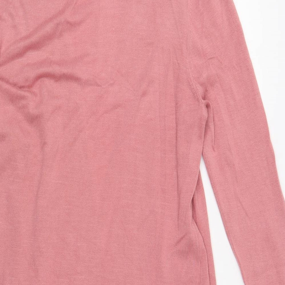Primark Womens Pink V-Neck  Viscose Cardigan Jumper Size M