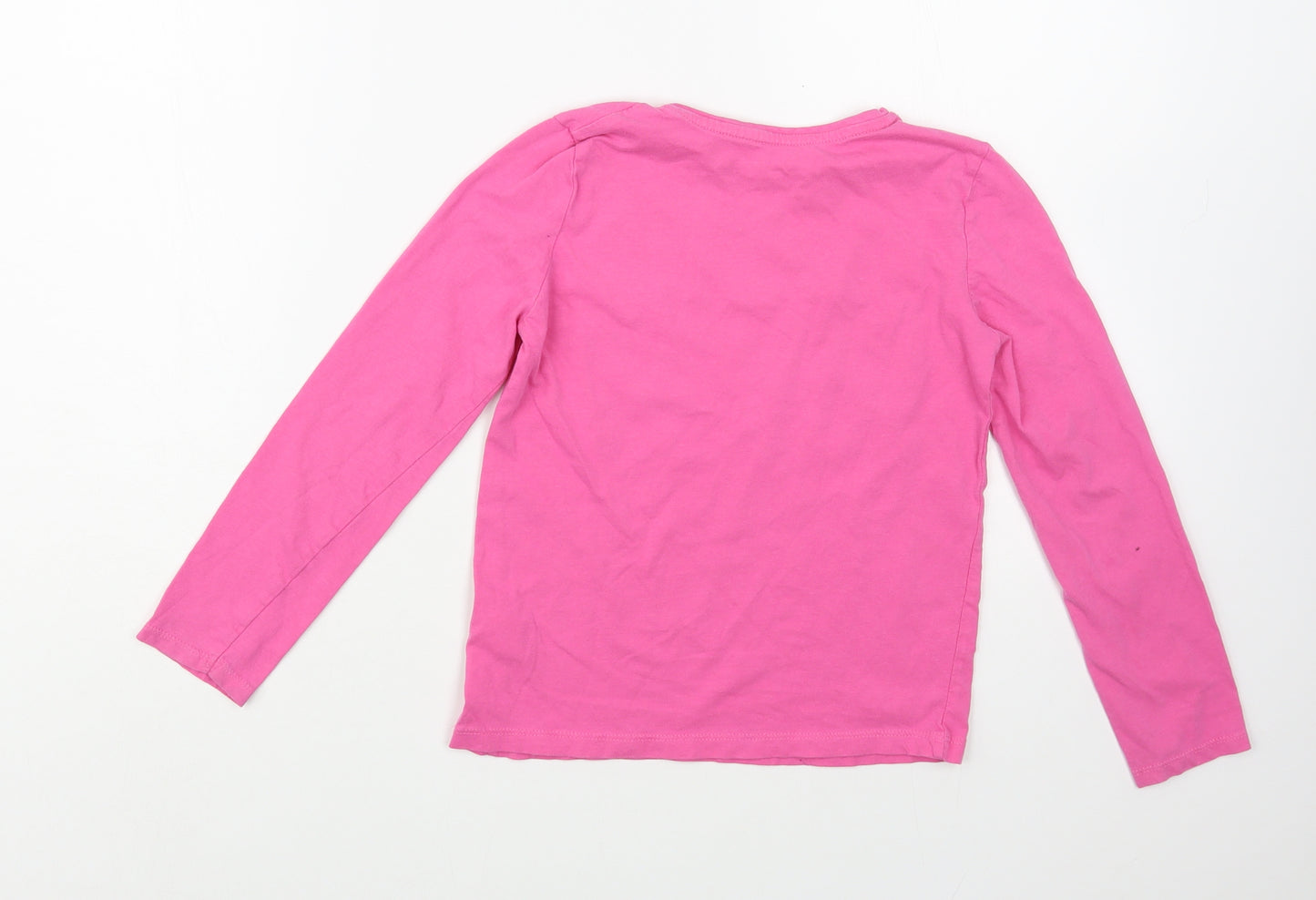 Primark Girls Pink  Cotton Pullover T-Shirt Size 9-10 Years Crew Neck Pullover - Good