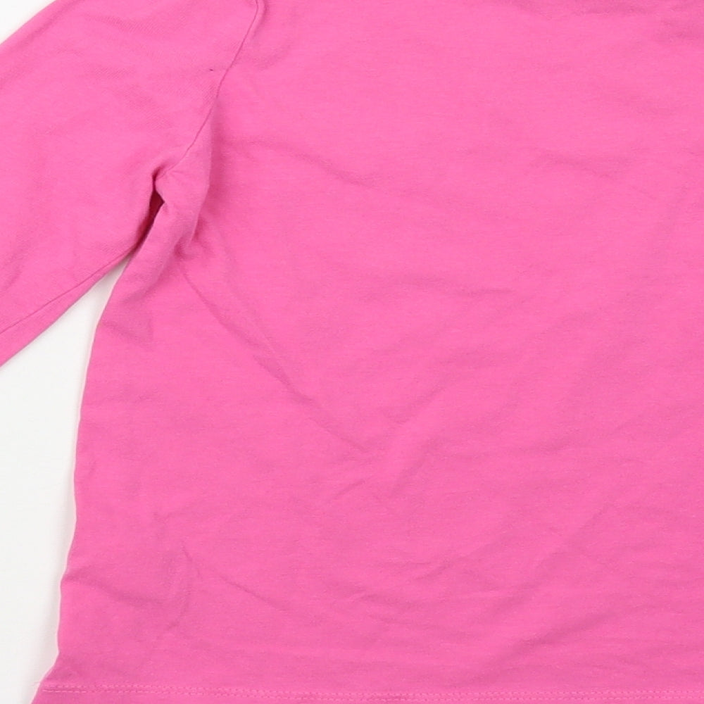 Primark Girls Pink  Cotton Pullover T-Shirt Size 9-10 Years Crew Neck Pullover - Good