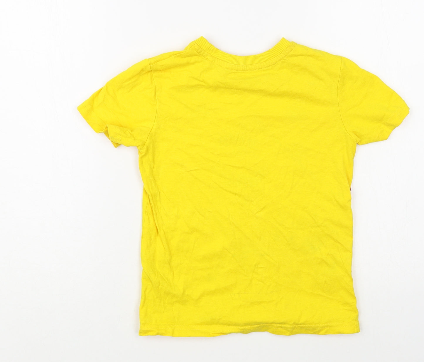 George Girls Yellow  Cotton Pullover T-Shirt Size 5-6 Years Crew Neck Pullover - Children in Need