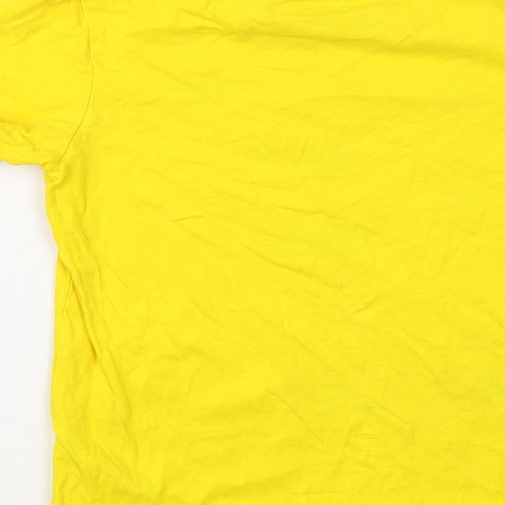 George Girls Yellow  Cotton Pullover T-Shirt Size 5-6 Years Crew Neck Pullover - Children in Need