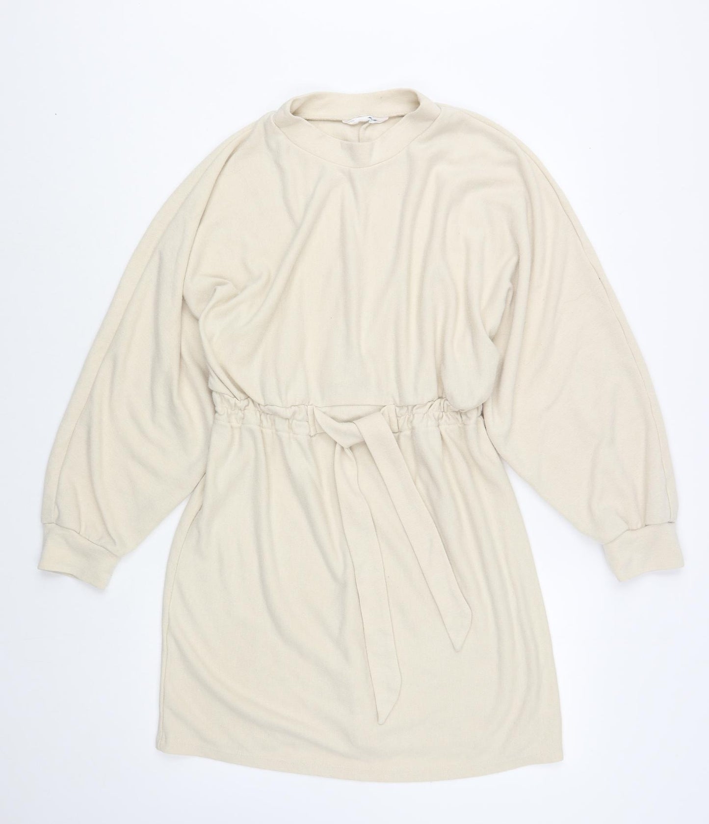 Primark Womens Beige  Polyester Fit & Flare  Size 16  Mock Neck Tie