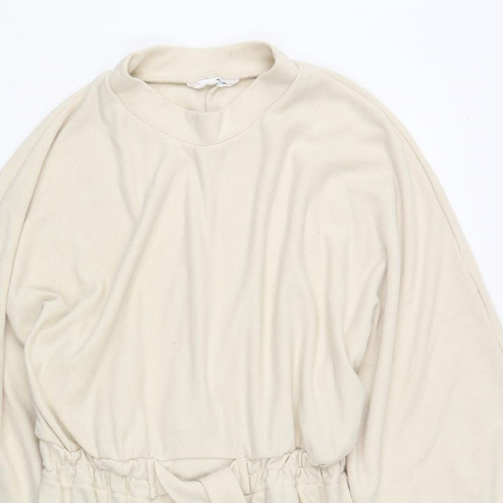 Primark Womens Beige  Polyester Fit & Flare  Size 16  Mock Neck Tie