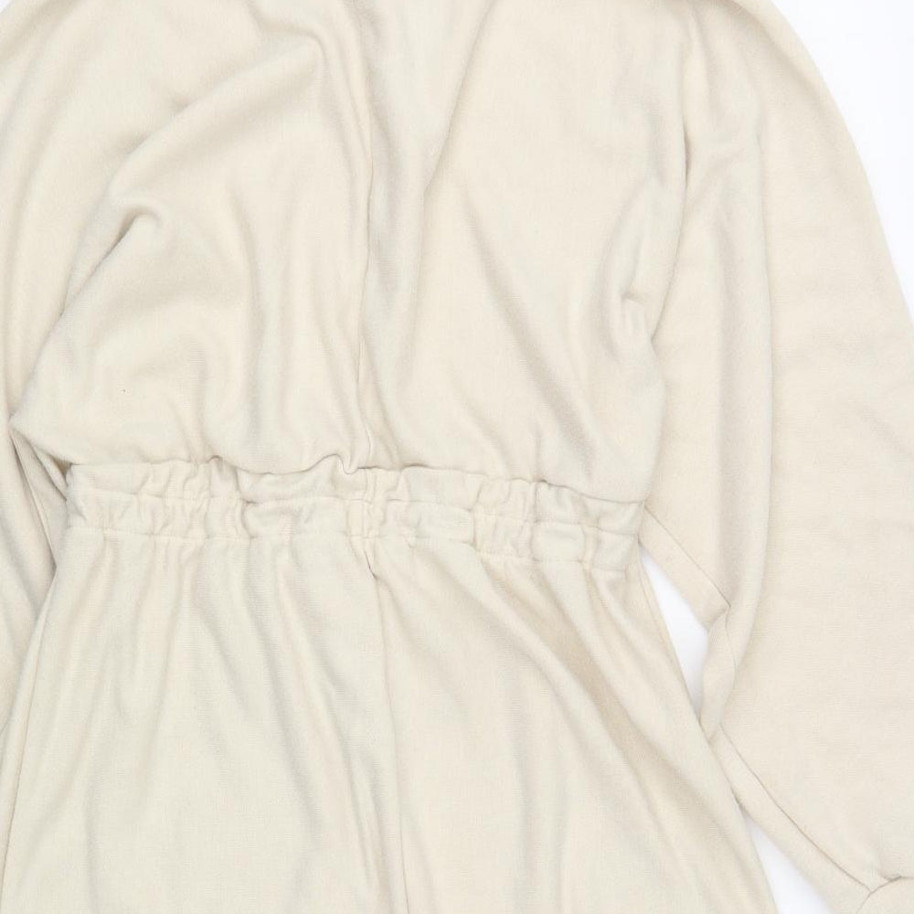 Primark Womens Beige  Polyester Fit & Flare  Size 16  Mock Neck Tie