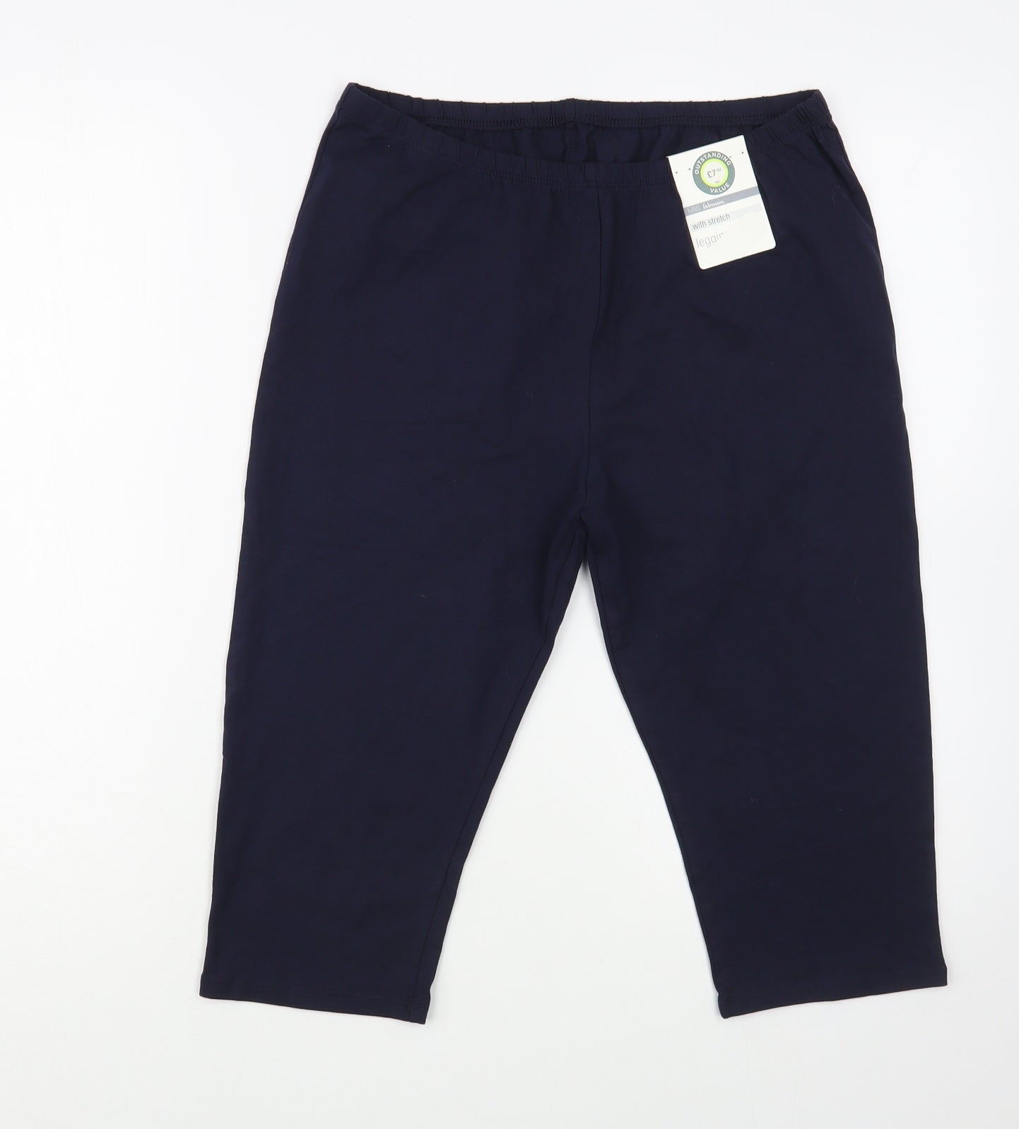 Marks and Spencer Womens Blue  Cotton Compression Shorts Size 16 L18 in Regular