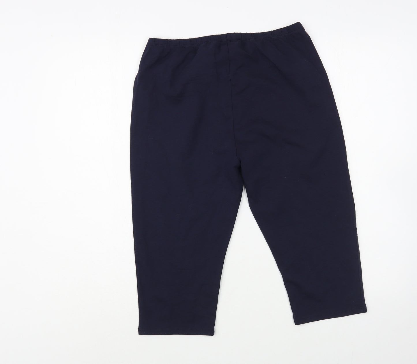 Marks and Spencer Womens Blue  Cotton Compression Shorts Size 16 L18 in Regular