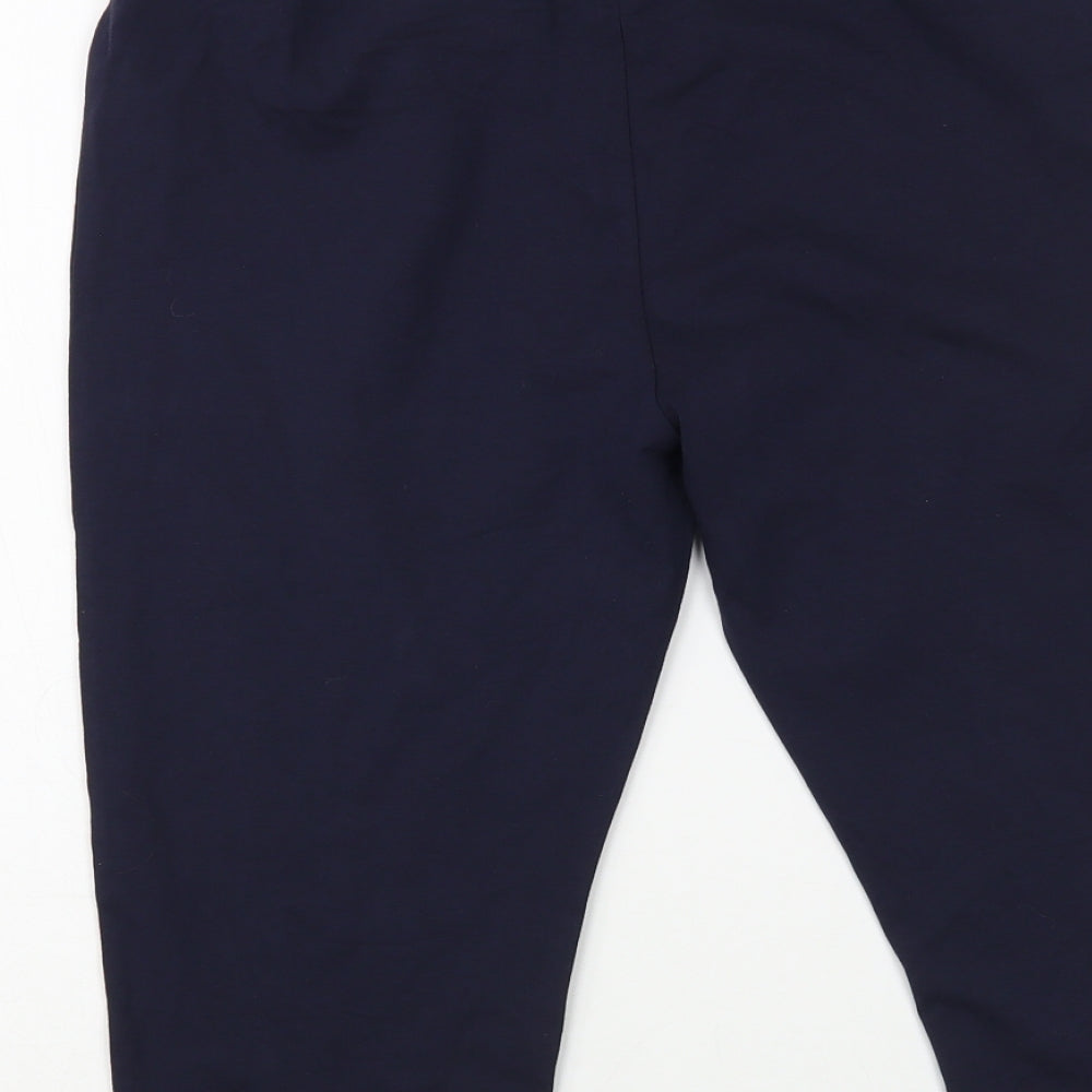 Marks and Spencer Womens Blue  Cotton Compression Shorts Size 16 L18 in Regular