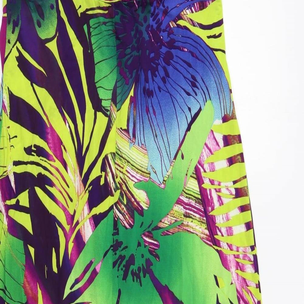 Julien Macdonald Womens Multicoloured Floral Polyester Maxi  Size 16  V-Neck Tie