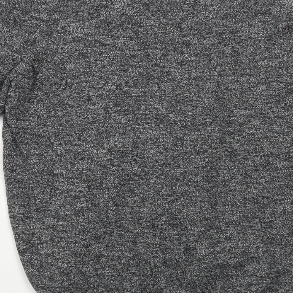 M&Co Mens Grey V-Neck  Cotton Pullover Jumper Size M