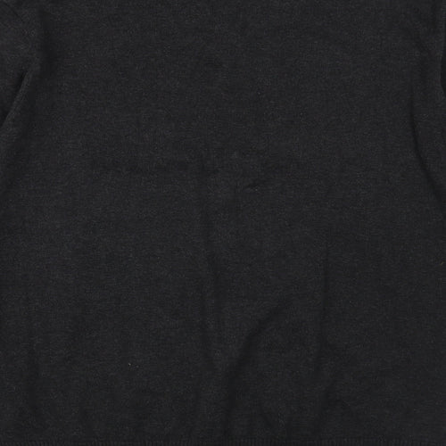 Dissident  Mens Grey V-Neck Striped Cotton Pullover Jumper Size XL