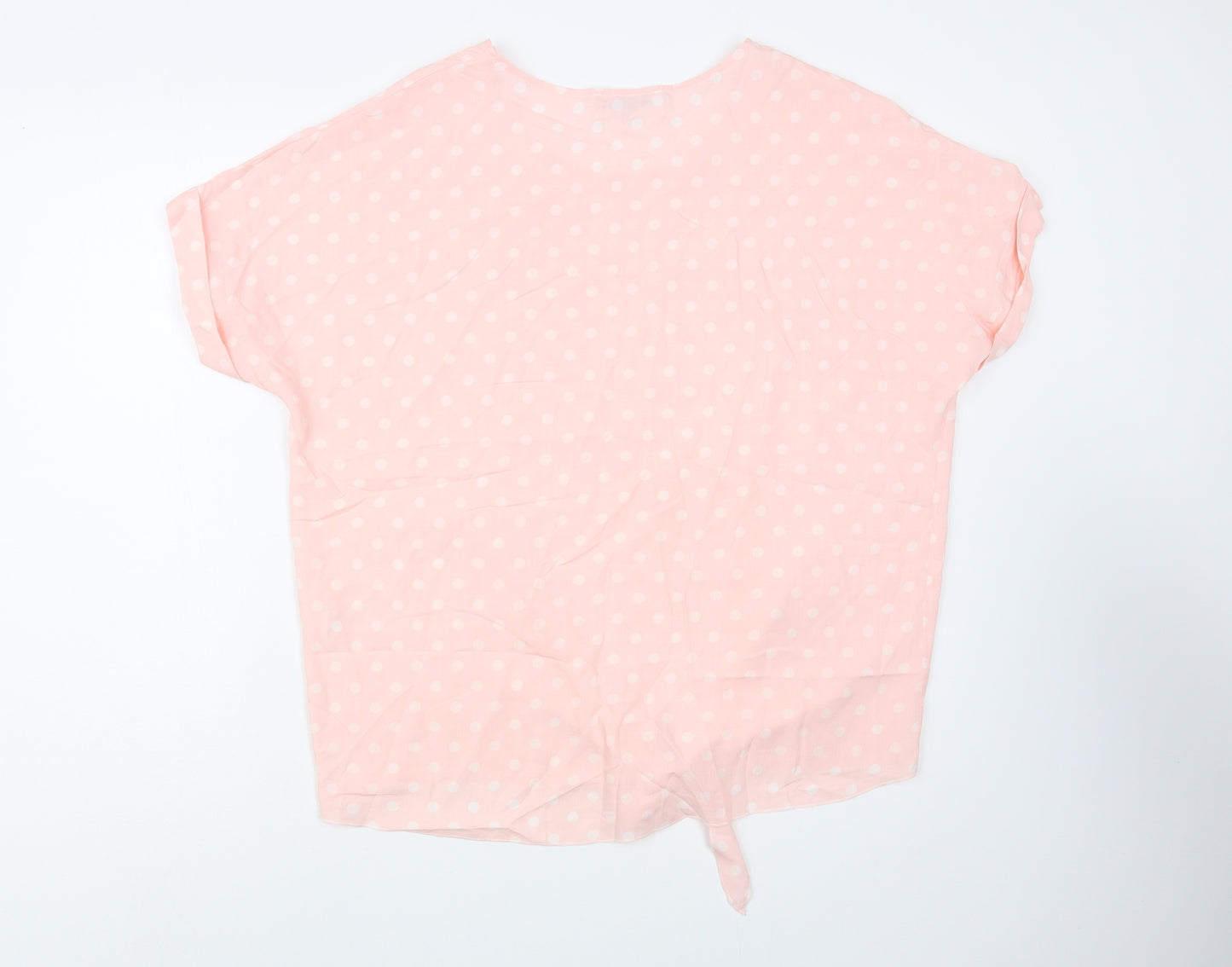 Gerard Womens Pink Polka Dot Viscose Basic Blouse Size 16 Round Neck