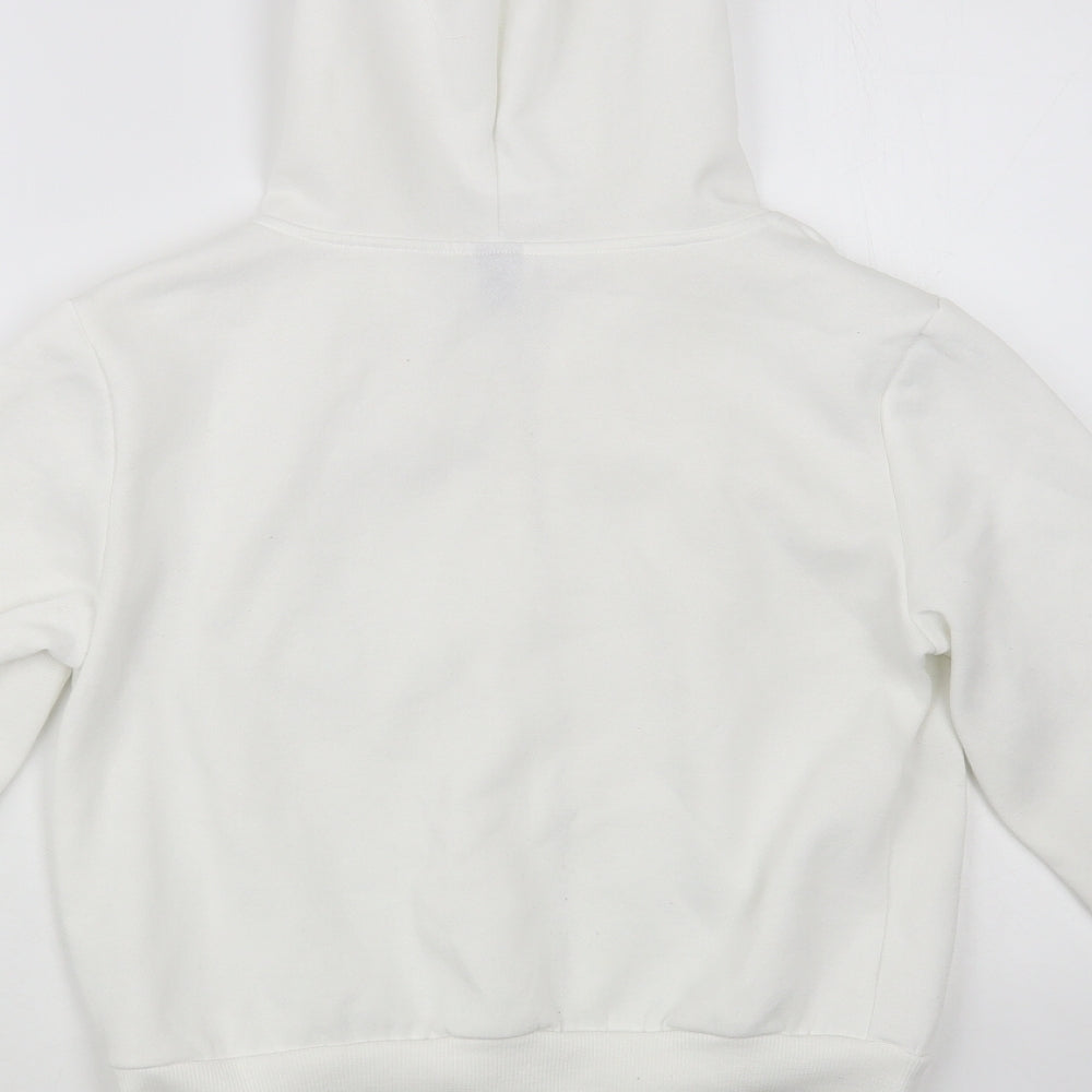 SheIn Womens White  Polyester Full Zip Hoodie Size XS  Zip