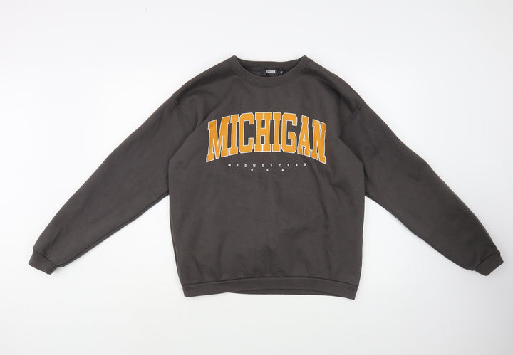 Missguided Womens Brown Cotton Pullover Sweatshirt Size S Pullover