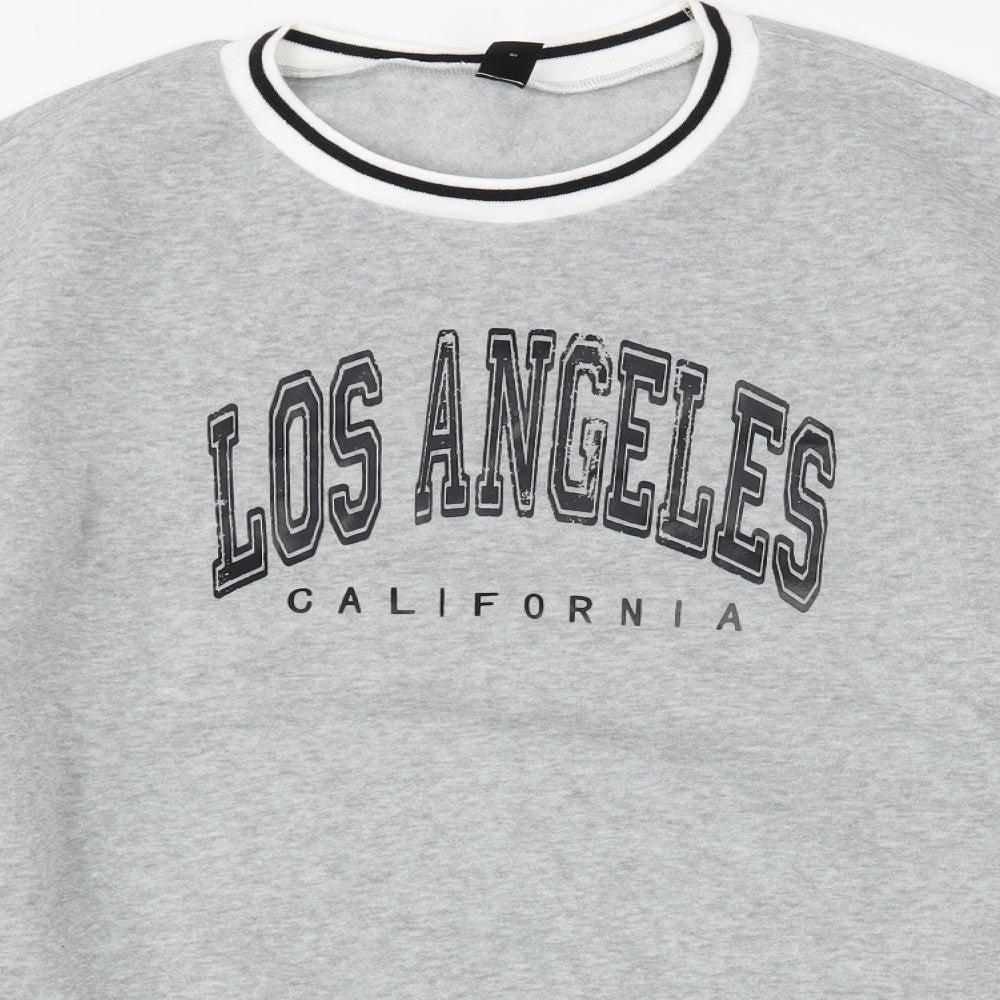SheIn Womens Grey  Polyester Pullover Sweatshirt Size S  Pullover - Los Angeles