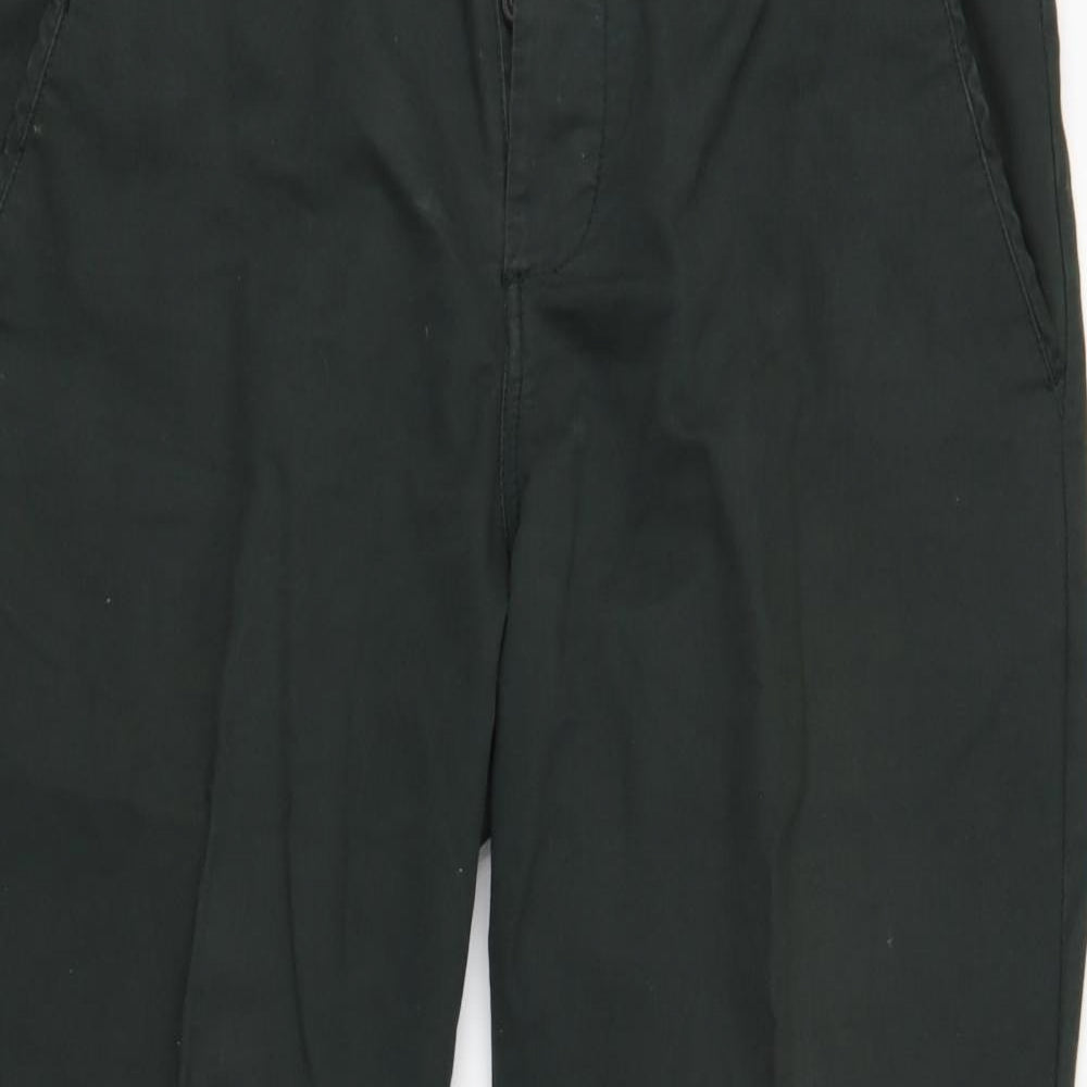 TU Mens Green  Cotton Chino Trousers Size 36 in L30 in Regular Button