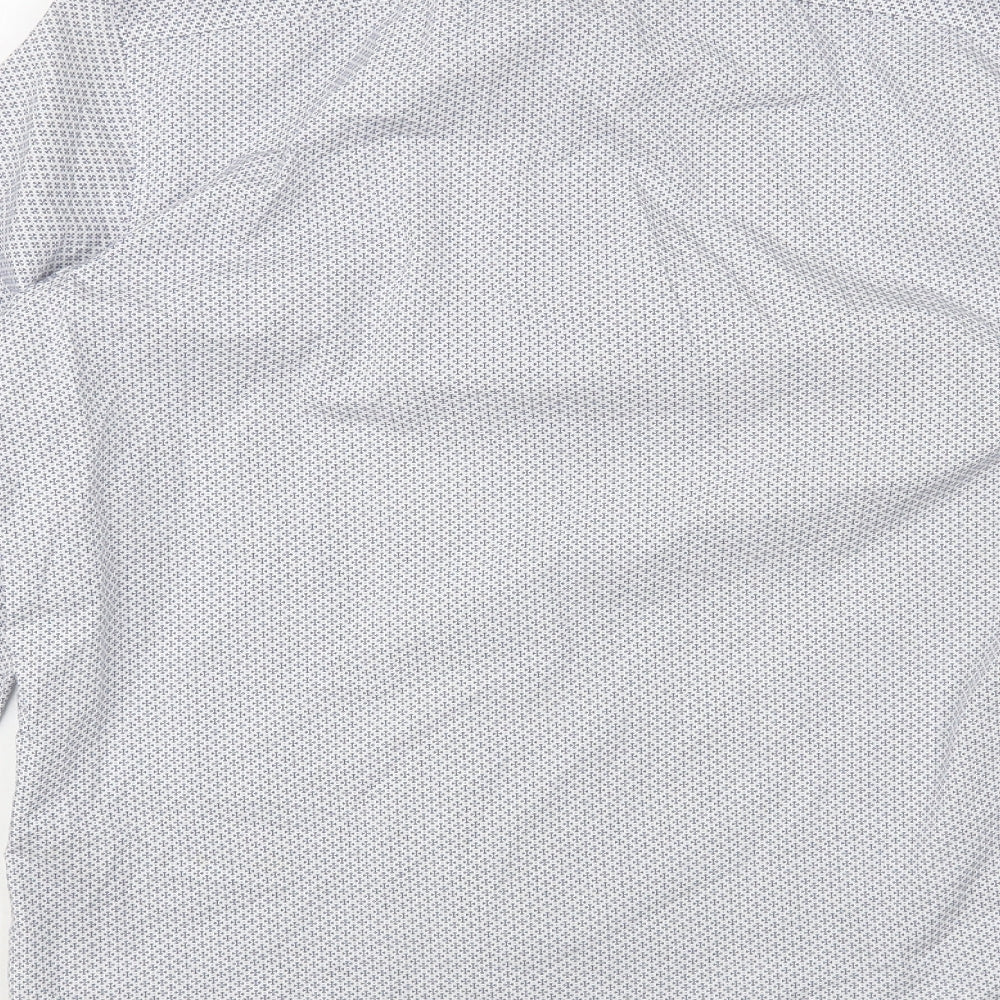 NEXT Mens Blue Geometric Cotton  Dress Shirt Size M Collared Button