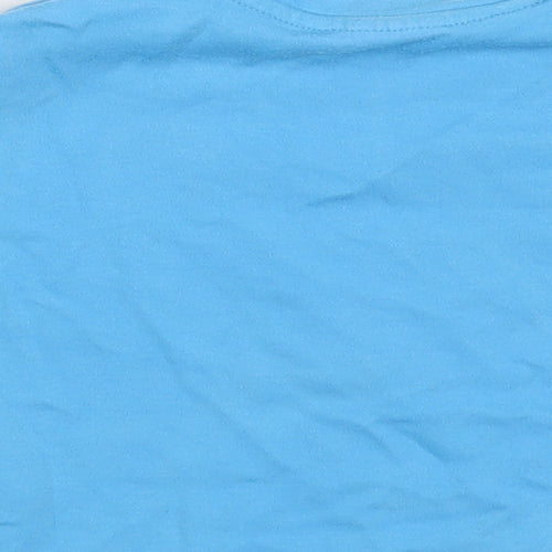 Hairy Baby Baby Blue  Cotton Basic T-Shirt Size 9-12 Months Crew Neck Snap