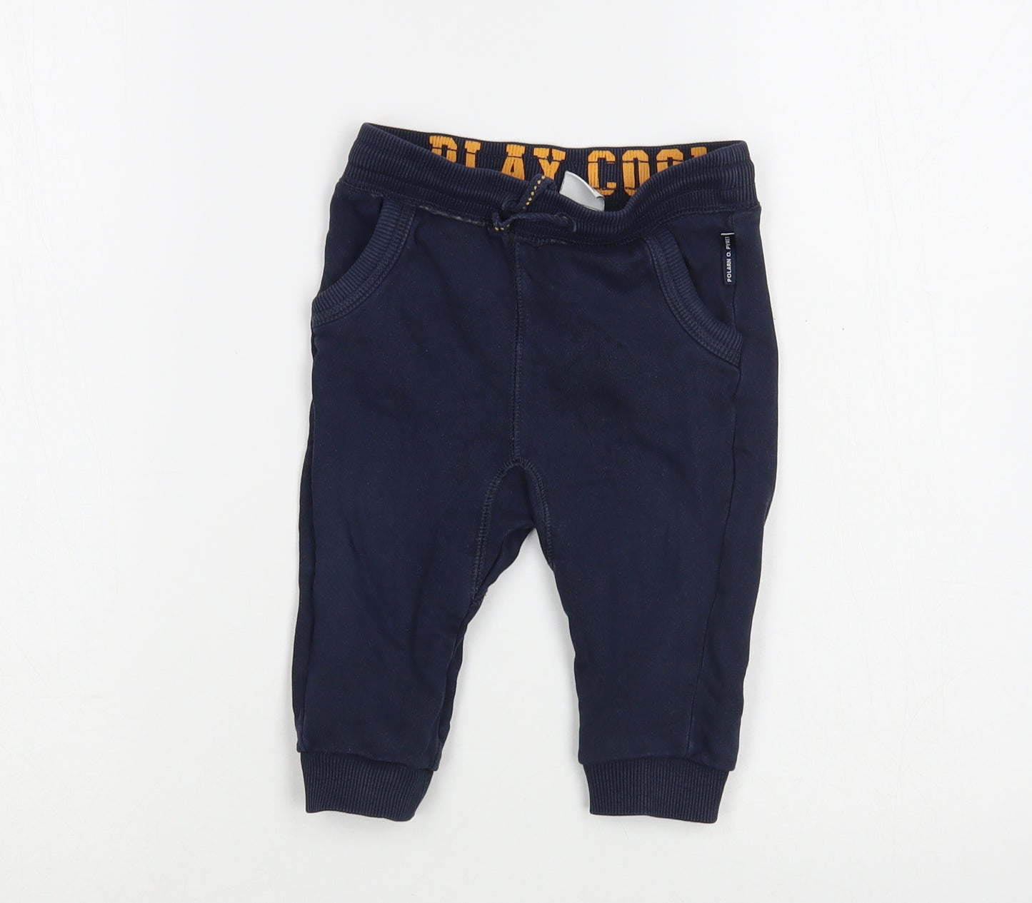 Polarn O. Pyret Baby Blue  Cotton Jogger Trousers Size 6-9 Months  Drawstring