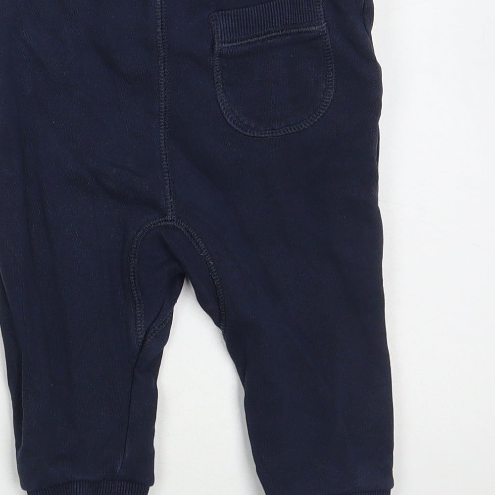 Polarn O. Pyret Baby Blue  Cotton Jogger Trousers Size 6-9 Months  Drawstring