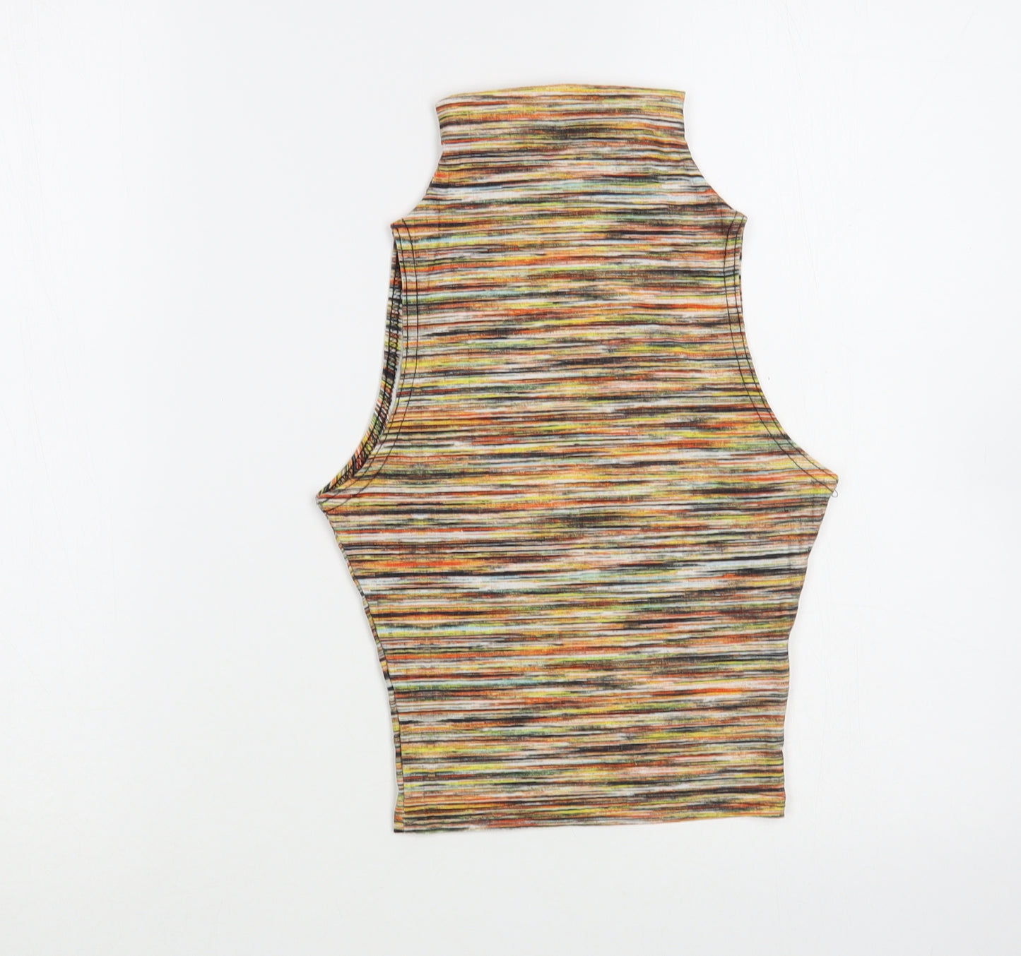 Vivichi Womens Multicoloured Striped Polyester Basic Tank Size 8 Mock Neck