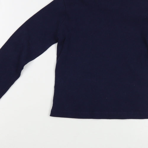 Pull&Bear Womens Blue Crew Neck  Cotton Pullover Jumper Size M   - Cropped