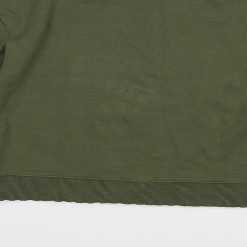 Miss Selfridge Womens Green  Cotton Pullover Sweatshirt Size 8  Pullover