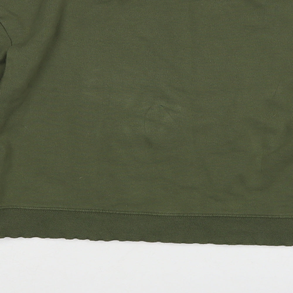Miss Selfridge Womens Green  Cotton Pullover Sweatshirt Size 8  Pullover