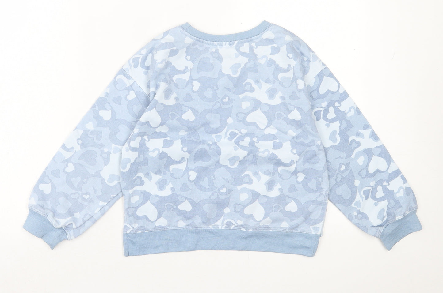 DKNY Girls Blue Geometric Cotton Pullover Sweatshirt Size 6 Years  Pullover