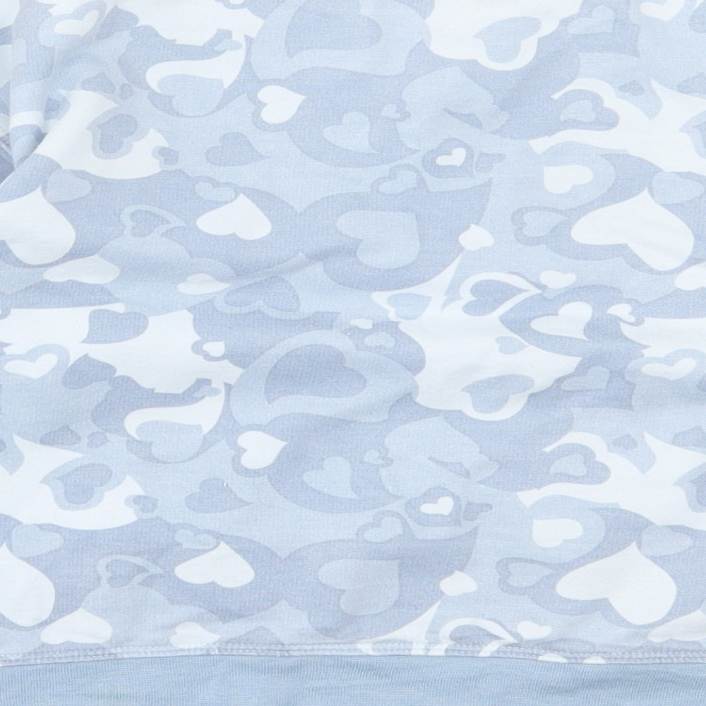 DKNY Girls Blue Geometric Cotton Pullover Sweatshirt Size 6 Years  Pullover