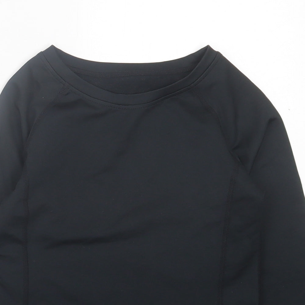 Dunnes Stores Boys Black  Polyester Basic Casual Size 6-7 Years Crew Neck Pullover